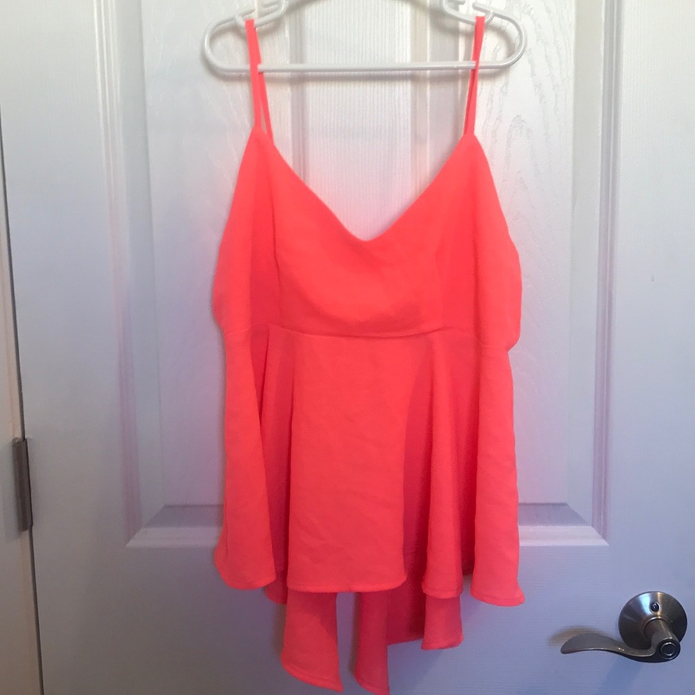 Neon Orange Hi-Lo Crop Top